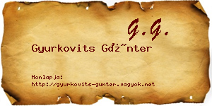 Gyurkovits Günter névjegykártya